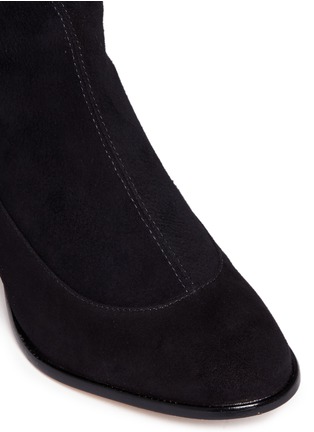 Detail View - Click To Enlarge - SOPHIA WEBSTER - 'Suranne' crystal embellished heel suede boots