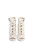 Front View - Click To Enlarge - SOPHIA WEBSTER - 'Selina' crystal embellished dot mesh satin sandal booties