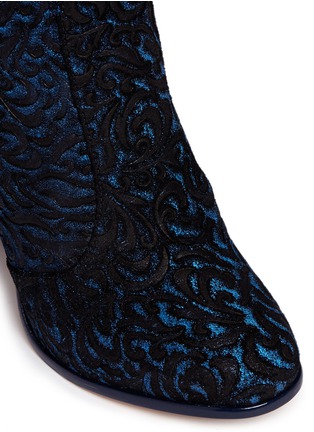 Detail View - Click To Enlarge - SOPHIA WEBSTER - 'Kendra' crystal embellished heel Baroque leather boots