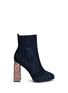Main View - Click To Enlarge - SOPHIA WEBSTER - 'Kendra' crystal embellished heel Baroque leather boots