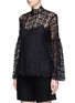 Front View - Click To Enlarge - MACGRAW - Bell sleeve guipure lace top