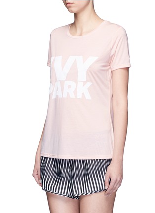 Front View - Click To Enlarge - TOPSHOP - Logo print crew neck T-shirt
