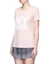 Front View - Click To Enlarge - TOPSHOP - Logo print crew neck T-shirt