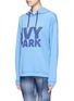 Front View - Click To Enlarge - TOPSHOP - Logo print French terry hoodie