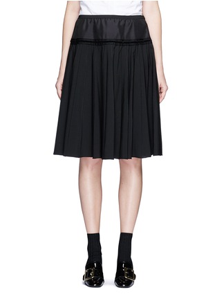 Main View - Click To Enlarge - MARC JACOBS - Velvet trim wool pleat skirt