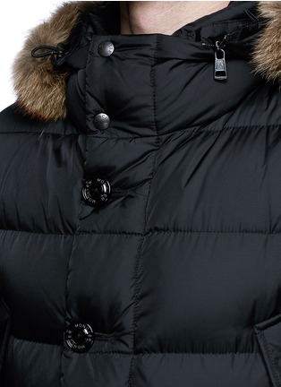 Detail View - Click To Enlarge - MONCLER - 'Cluny' detachable coyote fur hood down jacket