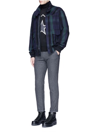 Figure View - Click To Enlarge - MONCLER - Taped star cotton neoprene sweatshirt