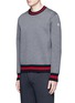 Front View - Click To Enlarge - MONCLER - Contrast trim cotton neoprene sweatshirt