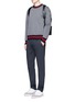 Figure View - Click To Enlarge - MONCLER - Contrast trim cotton neoprene sweatshirt