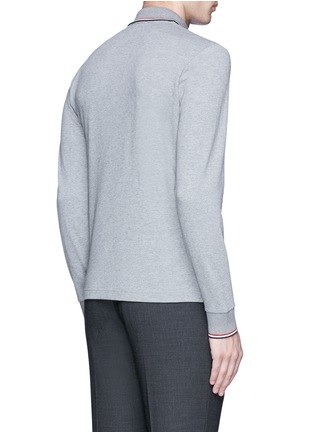 Back View - Click To Enlarge - MONCLER - Long sleeve cotton piqué polo shirt