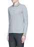 Front View - Click To Enlarge - MONCLER - Long sleeve cotton piqué polo shirt