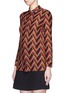 Front View - Click To Enlarge - GUCCI - Chevron stripe silk-wool shirt