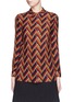 Main View - Click To Enlarge - GUCCI - Chevron stripe silk-wool shirt