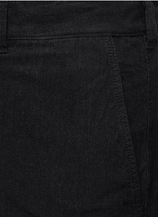 Detail View - Click To Enlarge - COMME DES GARÇONS HOMME - Stripe patchwork garment dyed cotton blend pants