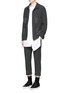 Figure View - Click To Enlarge - COMME DES GARÇONS HOMME - Stripe garment dyed cotton blend field jacket