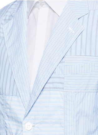 Detail View - Click To Enlarge - COMME DES GARÇONS HOMME - Stripe patchwork soft cotton blazer