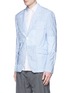 Front View - Click To Enlarge - COMME DES GARÇONS HOMME - Stripe patchwork soft cotton blazer