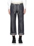 Detail View - Click To Enlarge - COMME DES GARÇONS HOMME - Contrast drawstring waist cotton-linen jeans