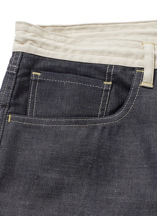  - COMME DES GARÇONS HOMME - Contrast drawstring waist cotton-linen jeans