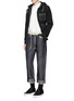 Figure View - Click To Enlarge - COMME DES GARÇONS HOMME - Contrast drawstring waist cotton-linen jeans