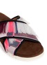 Detail View - Click To Enlarge - MSGM - Fringe woven stripe crisscross band slide sandals