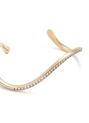 Detail View - Click To Enlarge - LYNN BAN - 'Channel Wave' diamond 14k yellow gold silver cuff