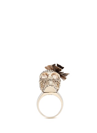 Figure View - Click To Enlarge - ALEXANDER MCQUEEN - Butterfly skull Swarovski crystal ring