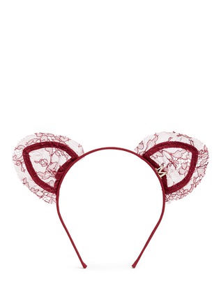 Main View - Click To Enlarge - MAISON MICHEL - 'Heidi' cat ear Chantilly lace headband