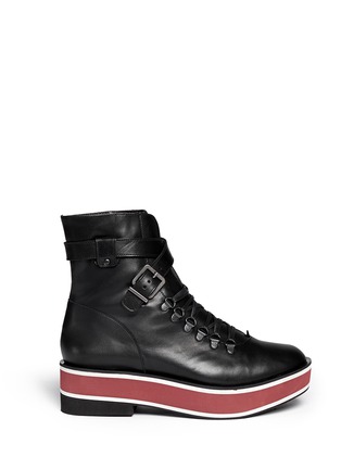 Main View - Click To Enlarge - CLERGERIE - 'Irma' platform leather combat ankle boots