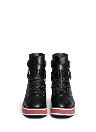 Figure View - Click To Enlarge - CLERGERIE - 'Irma' platform leather combat ankle boots
