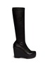 Main View - Click To Enlarge - CLERGERIE - 'Sostij' stretch leather wedge knee high boots