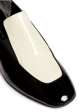 Detail View - Click To Enlarge - CLERGERIE - 'Patsy' metal block heel patent leather loafers