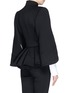 Back View - Click To Enlarge - ALEXANDER MCQUEEN - Petal sleeve double breasted wool twill jacket