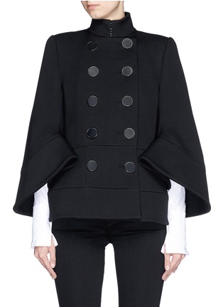 Main View - Click To Enlarge - ALEXANDER MCQUEEN - Petal sleeve double breasted wool twill jacket