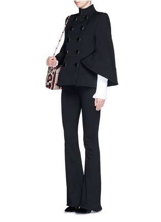 Figure View - Click To Enlarge - ALEXANDER MCQUEEN - Petal sleeve double breasted wool twill jacket