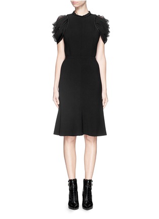 Main View - Click To Enlarge - ALEXANDER MCQUEEN - Ruched silk crepon sleeve dress