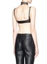 Back View - Click To Enlarge - ALEXANDER MCQUEEN - Leather lace harness satin bra