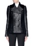 Main View - Click To Enlarge - ALEXANDER MCQUEEN - Shearling collar embossed rose jacquard jacket
