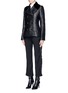 Figure View - Click To Enlarge - ALEXANDER MCQUEEN - Shearling collar embossed rose jacquard jacket