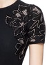 Detail View - Click To Enlarge - ALEXANDER MCQUEEN - Cutout rose jacquard knit flare dress