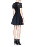 Back View - Click To Enlarge - ALEXANDER MCQUEEN - Cutout rose jacquard knit flare dress