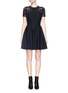 Main View - Click To Enlarge - ALEXANDER MCQUEEN - Cutout rose jacquard knit flare dress