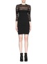 Main View - Click To Enlarge - ALEXANDER MCQUEEN - Sheer ruched stripe knit dress