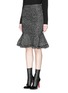 Front View - Click To Enlarge - ALEXANDER MCQUEEN - Flounce hem wool-cashmere knit skirt