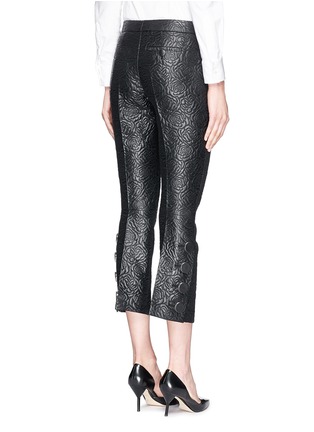 Back View - Click To Enlarge - ALEXANDER MCQUEEN - Rose jacquard cropped pants