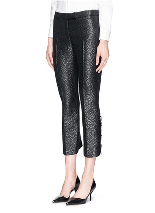 Front View - Click To Enlarge - ALEXANDER MCQUEEN - Rose jacquard cropped pants