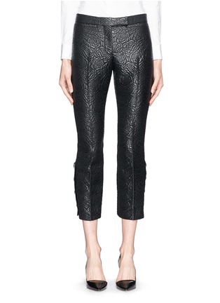 Main View - Click To Enlarge - ALEXANDER MCQUEEN - Rose jacquard cropped pants