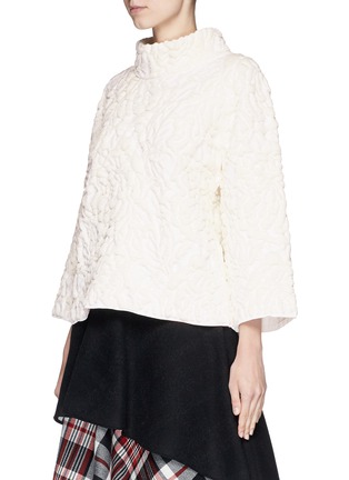 Front View - Click To Enlarge - ALEXANDER MCQUEEN - Rose quilted wool knit sweater