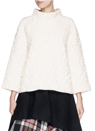 Main View - Click To Enlarge - ALEXANDER MCQUEEN - Rose quilted wool knit sweater