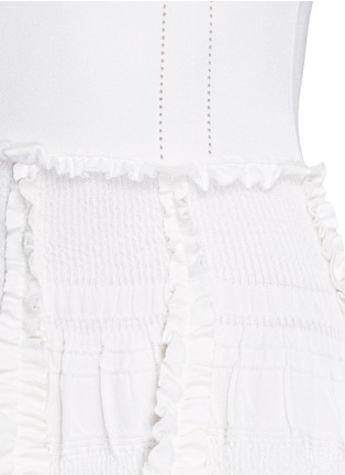 Detail View - Click To Enlarge - ALEXANDER MCQUEEN - Smock frill dense knit flare dress